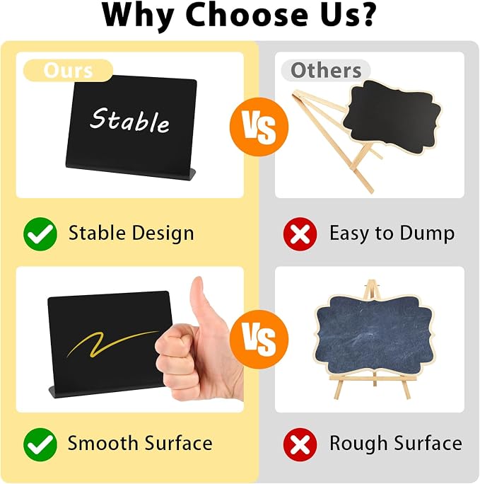 12 Pcs Mini Chalkboard Signs, Small Table Place Cards, Durable Chalk Board Signs - Image 6