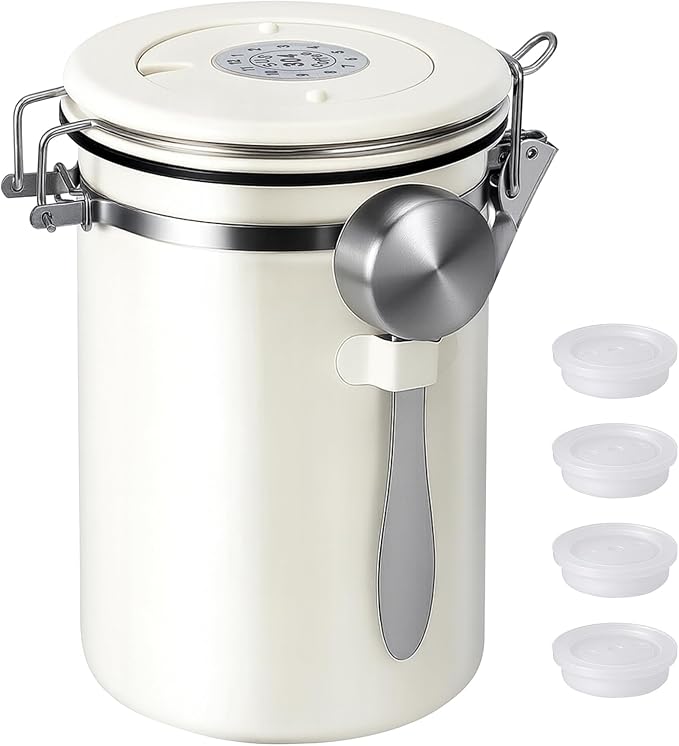 Kirecoo Stainless Steel Coffee Canister - 22OZ Airtight Coffee Bean Storage by Kirecoo