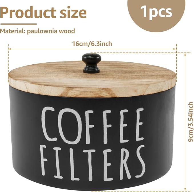Coffee Filter Holder Wooden Coffee Filter Storage Container - Image 6