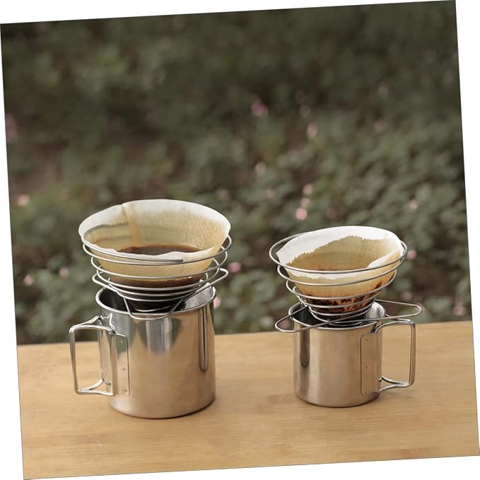 Angoily Coffee Filters Collapsible Dripper Stainless Steel Funnel Tea Slag - Image 7