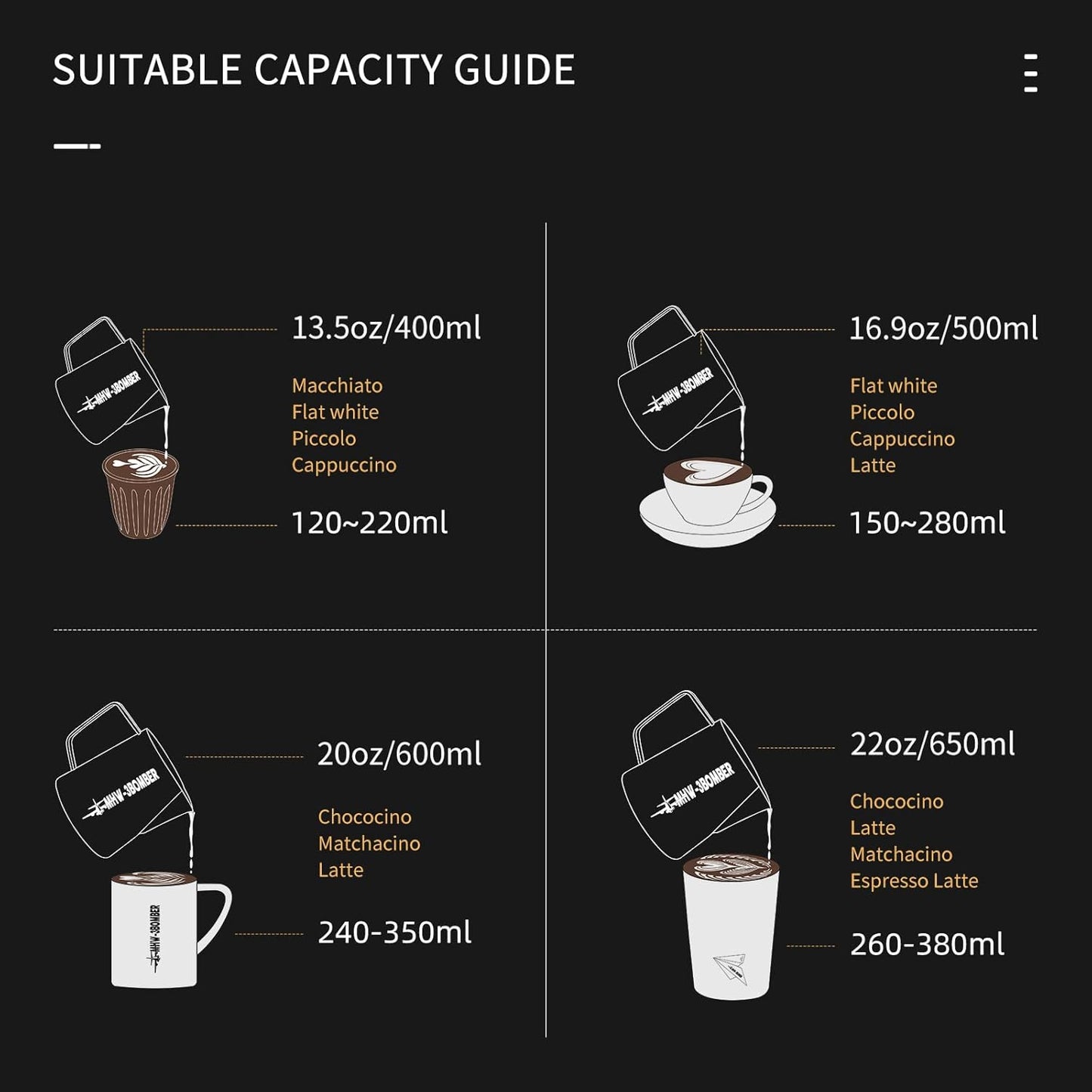 MHW-3BOMBER Espresso Steaming Pitcher Milk Frothing Pitcher Stainless Steel Milk Coffee Cappuccino Latte Art Barista Cup (Matte Blue, 16.9oz/500ml) P5014MB-OS