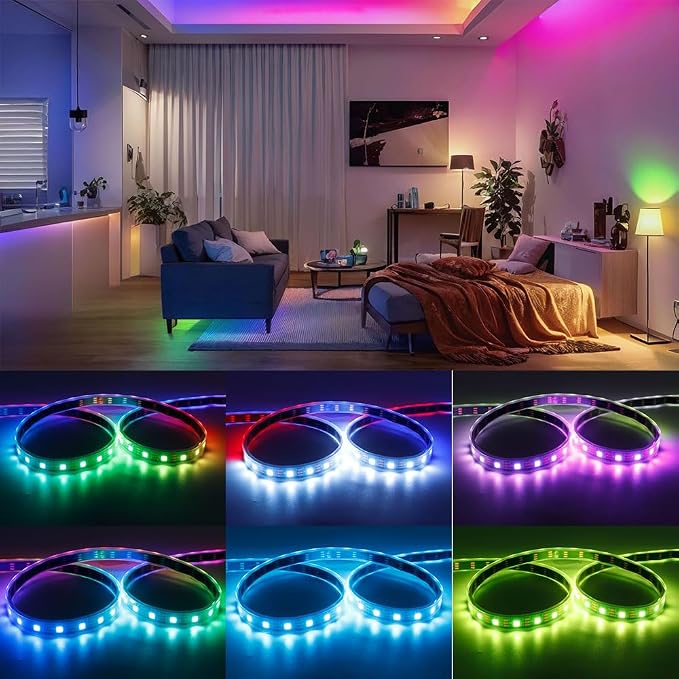 WS2812B IC RGB 5050SMD ECO Individual Addressable LED Strip Light, 16.4FT - Image 5