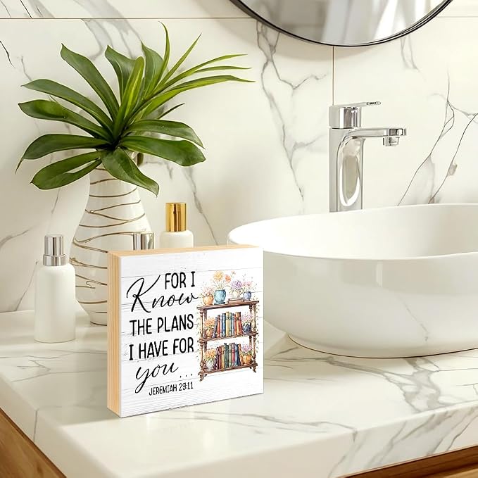 For I Know The Plans I Have for You Wood Block Plaque Box Sign for Home Living - Image 6