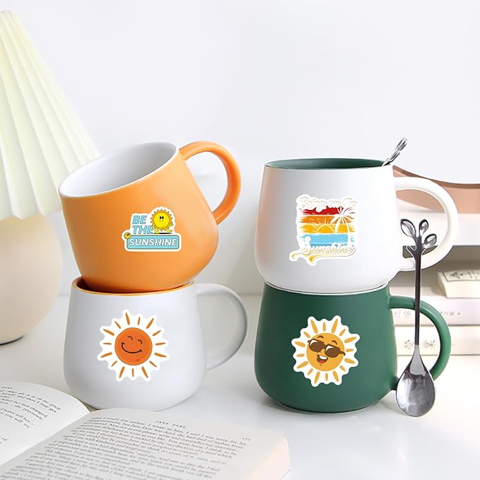 110PCS Sunshine Stickers, Colorful Waterproof Vinyl Decals - Image 6