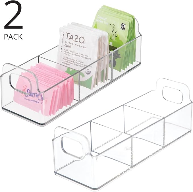 mDesign Plastic Condiment Organizer and Tea Bag Holder - Image 2