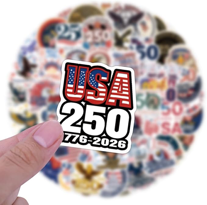 110PCS 250 Anniversary USA Stickers, America 250 Patriotic Vinyl Decals Set - Image 3