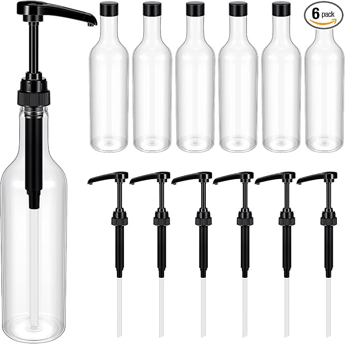 Maxdot 6 Pcs 25 oz Syrup Bottles by Maxdot