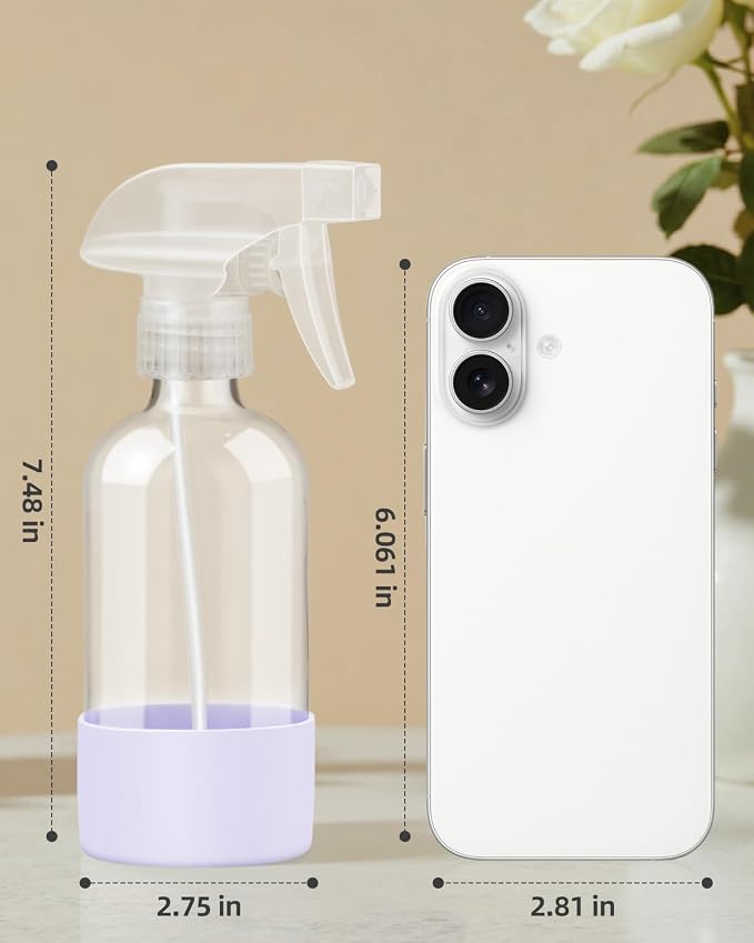Worldgsb 2 Pack Glass Spray Bottles 8 oz, Empty Refillable Containers - Image 2
