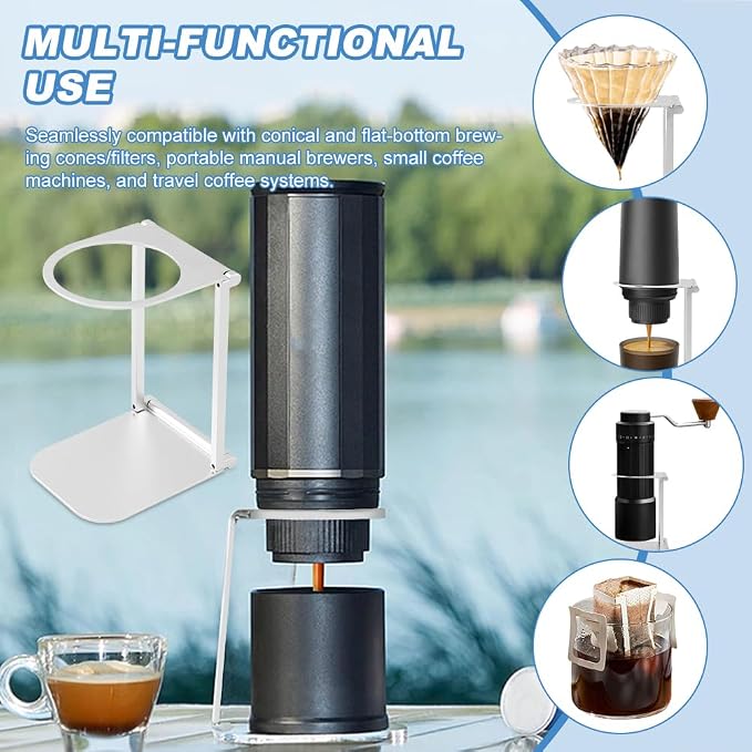 Pour Over Coffee Dripper Stand, Foldable Metal Travel and Camping Gadgets - Image 4
