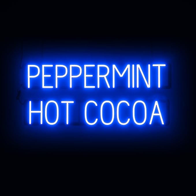 SpellBrite PEPPERMINT HOT COCOA Sign | Coffee Drink-Related Sign by SpellBrite