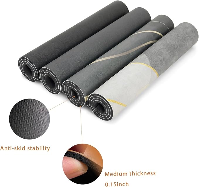 Coffee Mat 24x16 Inchh, Irregular Black Streamline Coffee Top Mat, Absorbent - Image 7