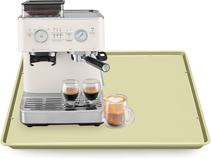 Silicone Coffee Maker Mat with Lip, 19.7'' x 15'' Heavy Duty Coffee Maker Mat by TOHONFOO