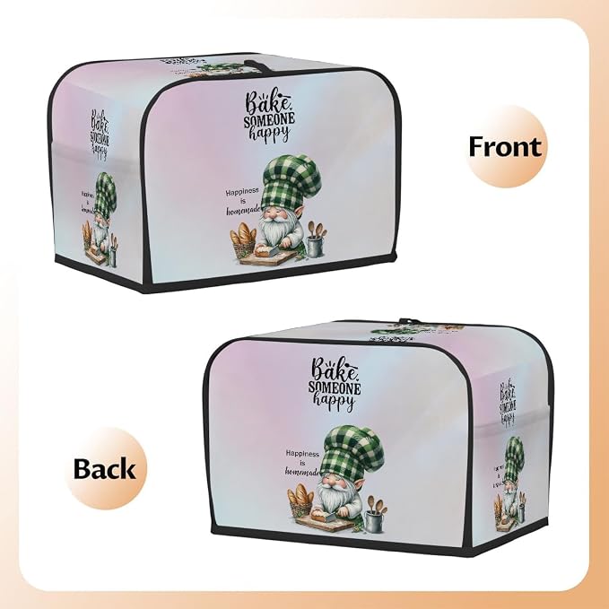 Chef Dwarf Green Hat Cake Toaster Cover 2 Slice Wide Slot Washable Appliance - Image 3