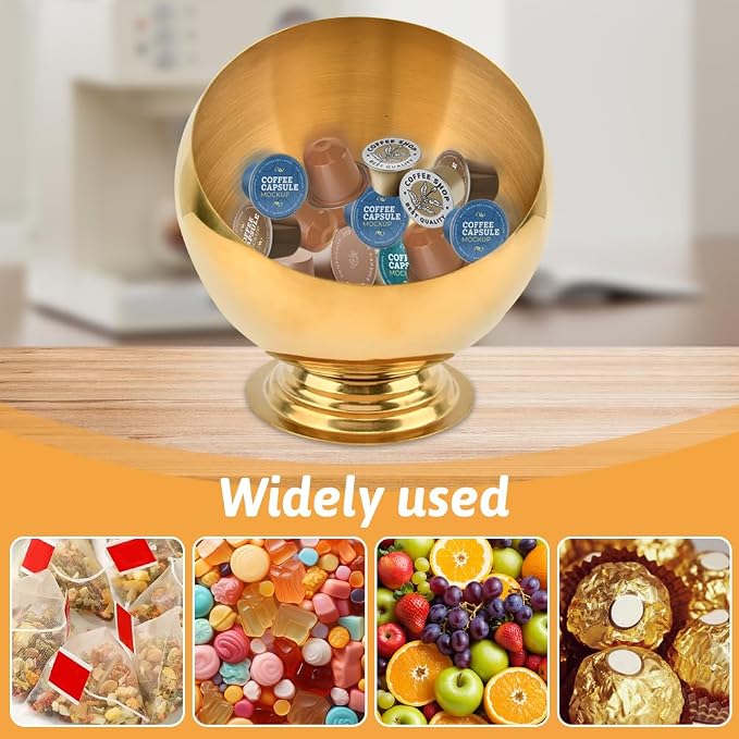 Coffee Pod Holder, Large Capacity Stainless Steel K Cups Holder Organizer Bowl - Image 7