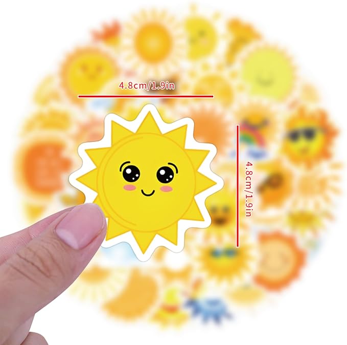 110PCS Sunshine Stickers, Colorful Waterproof Vinyl Decals - Image 3
