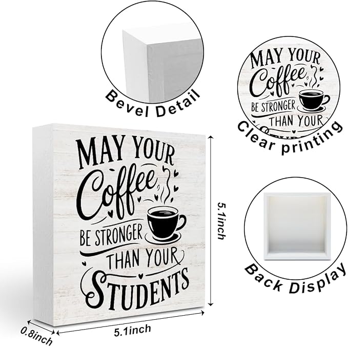 Rustic Teacher Coffee Wood Box Sign - Image 2