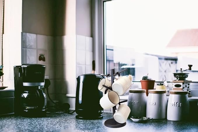 Black Coffee Mug Holder, Non-Slip Cup Tree - Image 6