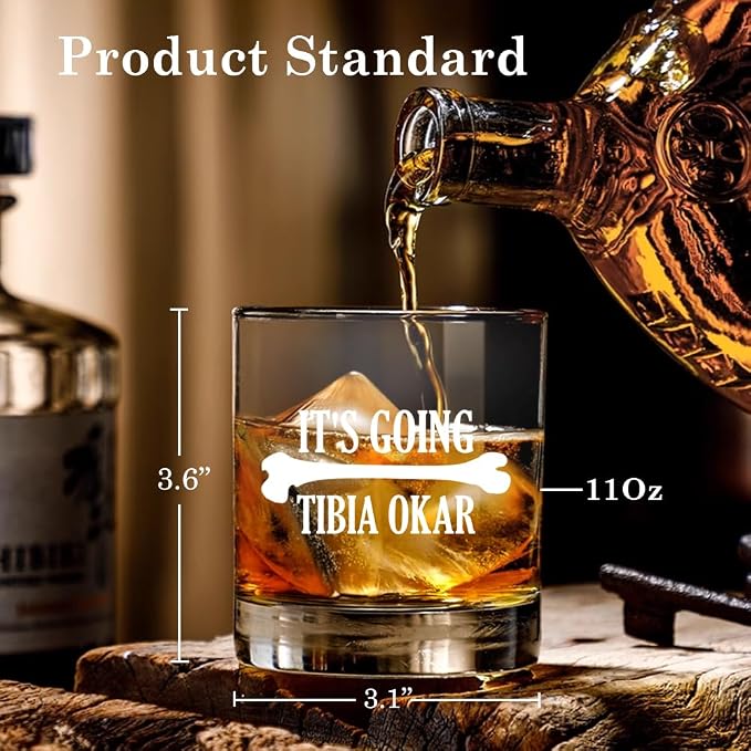 It's Going Tibia Okar Whiskey Glass, Funny Birthday Christmas Gifts - Image 2