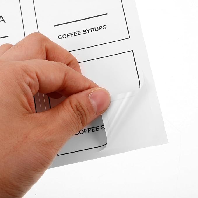 Coffee Label Stickers 36Pcs Waterproof White PVC Tags - Image 4