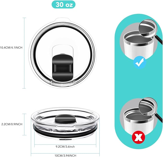 30 oz Tumbler Lid, Replacement Lids Compatible - Image 2