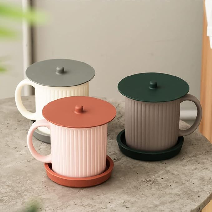 Carrotez 2 Pack Silicone Cup Cover Lids, 4.3 Inch Mug Covers, Reusable Silicone - Image 6