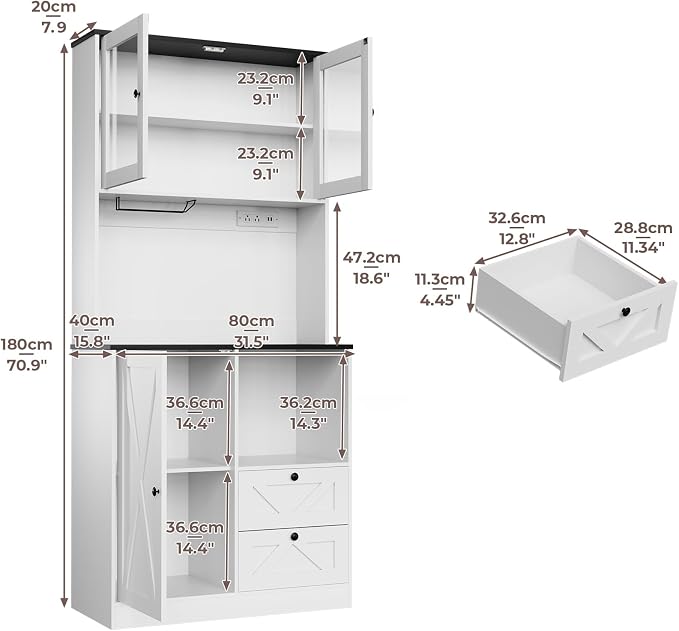 71‘’Kitchen Pantry Storage Cabinet - Image 2