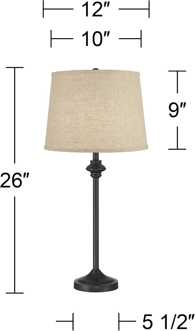 360 Lighting Lynn Modern Industrial Buffet Table Lamps 26" Tall Skinny Set of 2 - Image 4