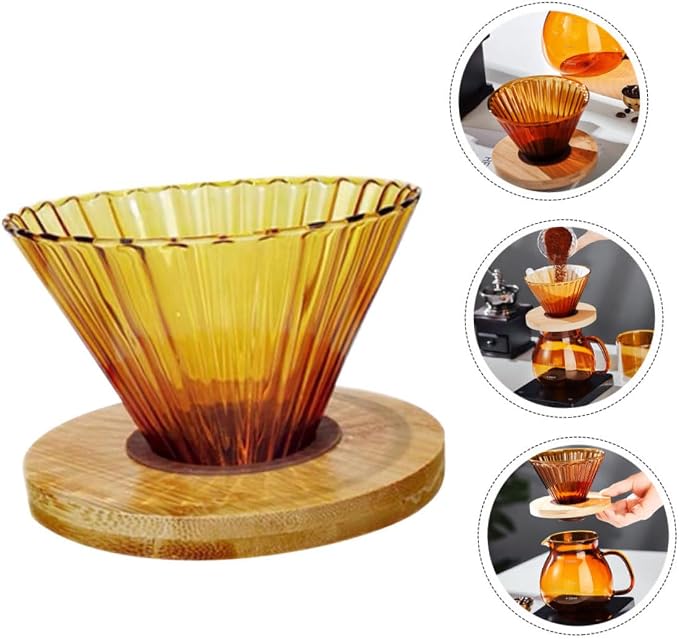 Gadpiparty High Borosilicate Glass Coffee Funnel Pour-Over Coffee Dripper Cloud - Image 5