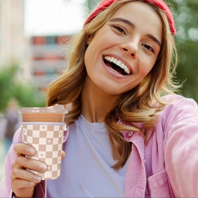 Reusable Insulated Neoprene Iced Coffee Cup Sleeve, Durable Drink Sleeve - Image 4