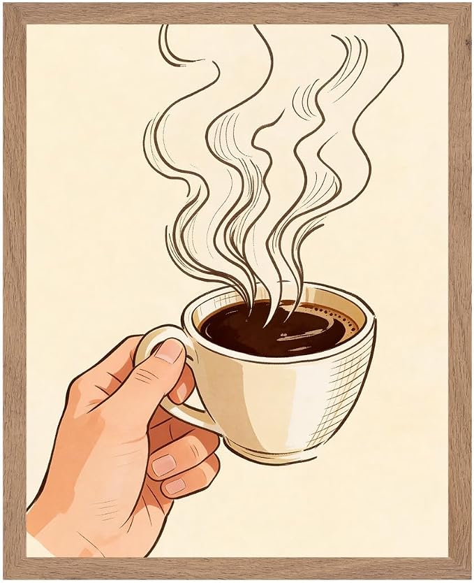 Lawrence Williams Designs Steaming Coffee Cup Poster by LawrenceWilliamsDesigns