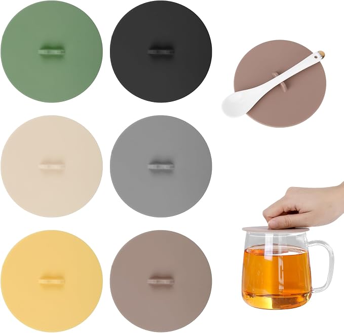 6 Pcs Silicone Cup Lids Silicone Cup Covers 3.9 Inch Diameter Food Grade by Unknown