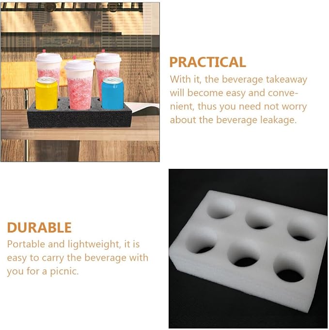 Vaguelly 2pcs Portable Cotton Cup Holder Tray - Image 7