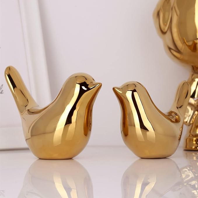XMGZQ 2 Pcs Gold Decor Accents, Small Animal Statues, Modern Home Decorative - Image 3