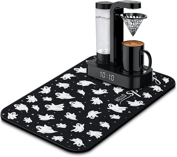 Fun Coffee Mat 19inx12in, Coffee Bar Mat by Kuyig+Home