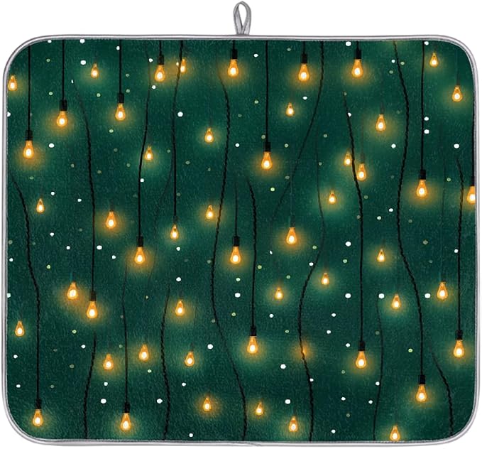 Xmax String Lights Dish Drying Mat, Kitchen Counter Quick Dry Pads by Unknown