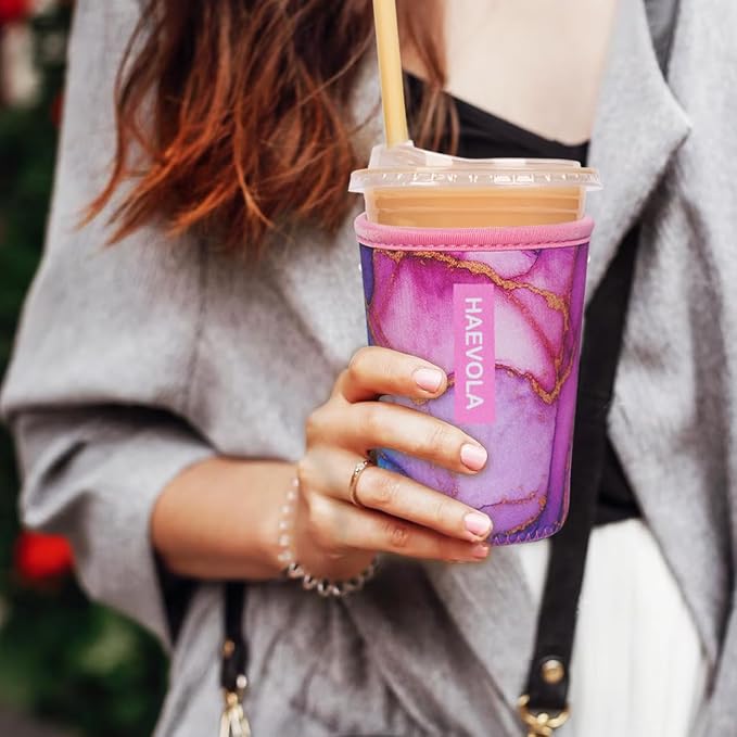 Reusable Insulated Neoprene Iced Coffee Cup Sleeve, Durable Drink Sleeve - Image 2