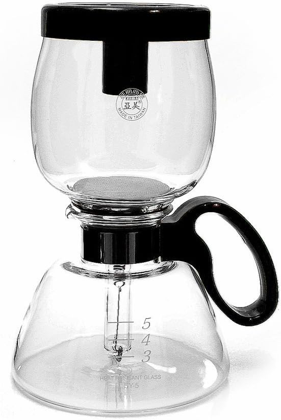 Yama Glass 5-Cup Stovetop Siphon Coffee Maker, 15 Oz Vacuum Brew, by Yama+Glass+