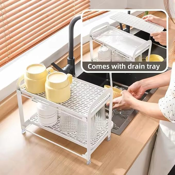 Mug Organizer for Cabinet, Double-Wall Glass Cup Drying Tack, Coffee Mug Holde - Image 5