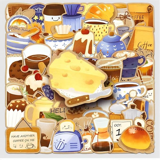 50pcs Aesthetic Coffee Time Stickers - Image 6