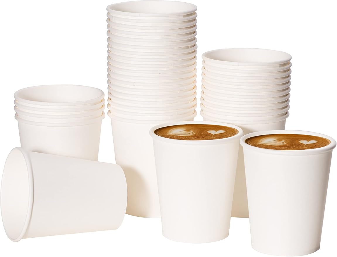 RACETOP Coffee Paper Cups 8 oz, Disposable Coffee Cups, Hot Coffee Cups by RACETOP