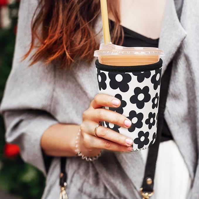 Reusable Insulated Neoprene Iced Coffee Cup Sleeve, Durable Drink Sleeve - Image 2