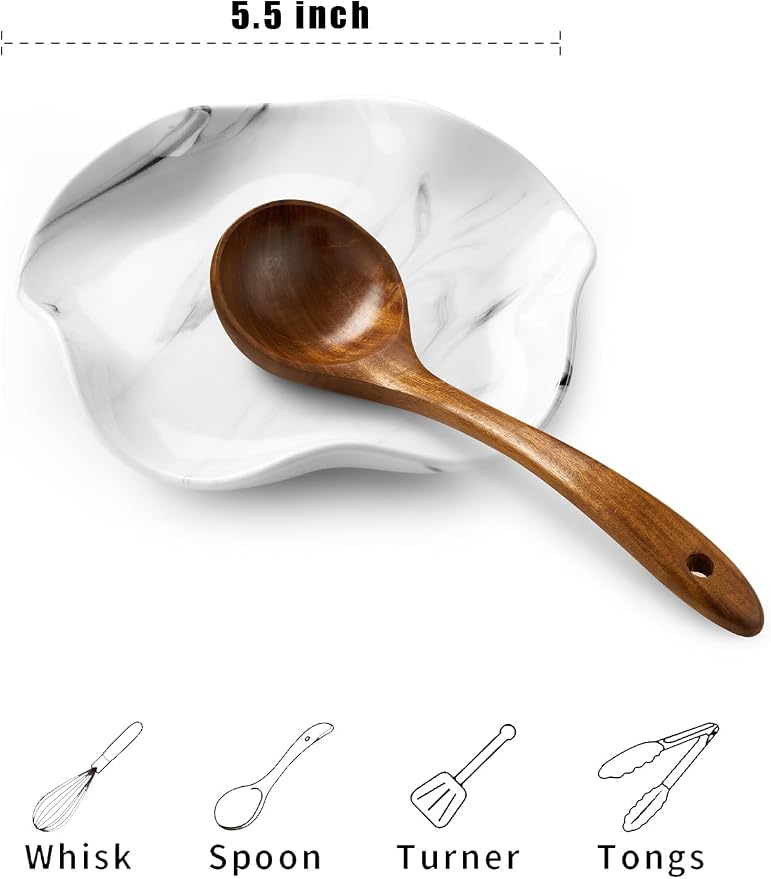 ABRUTY Spoon Rest for Stove Top, Ceramic Spoon Holder for Counter, Modern - Image 3