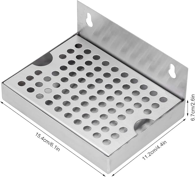 Beer Drip Tray, Stainless Steel Wall Mount Kegerator Beer Tower Drip Pan - Image 2