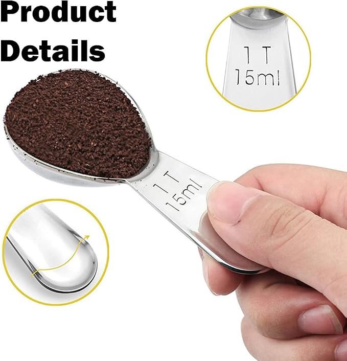 3Pcs Coffee Scoop, Stainless Steel Coffee Scoops, Short Handle Tablespoon - Image 3