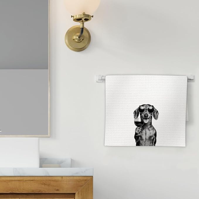 Dachshund Gifts Wine Dog Kitchen Towels, Gifts - Image 2