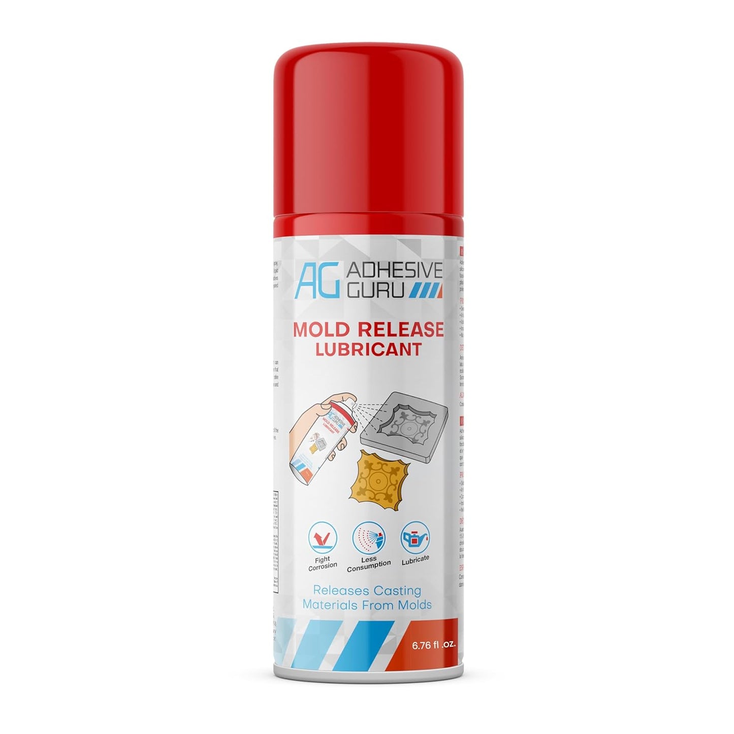 Adhesive Guru Silicone Mold Release Aerosol Spray (6.76 fl oz) Lubricant Agent for Epoxy Resin Molds (1 Pack)