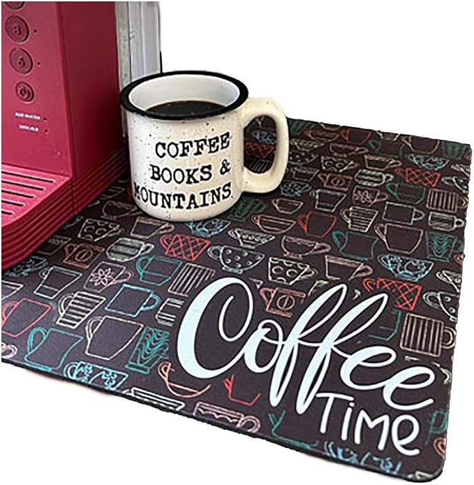Coffee Maker Mat for Countertop – Absorbent, Non-Slip Coffee Bar Mat, Protects - Image 8