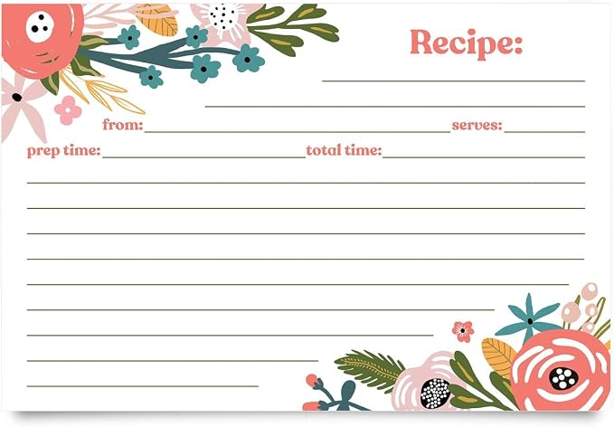 Jot & Mark Floral Recipe Cards 4x6 by JotMark
