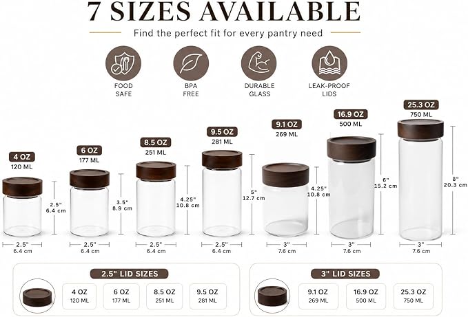 Wide Mouth Glass Storage Jars - Image 2