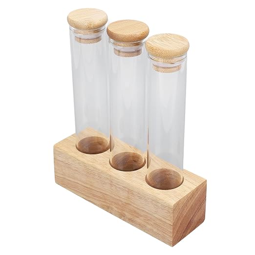 Coffee Bean Jars Canisters Solid Wood Base Airtight Storage Containers Single - Image 2